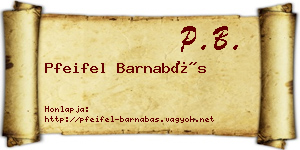 Pfeifel Barnabás névjegykártya